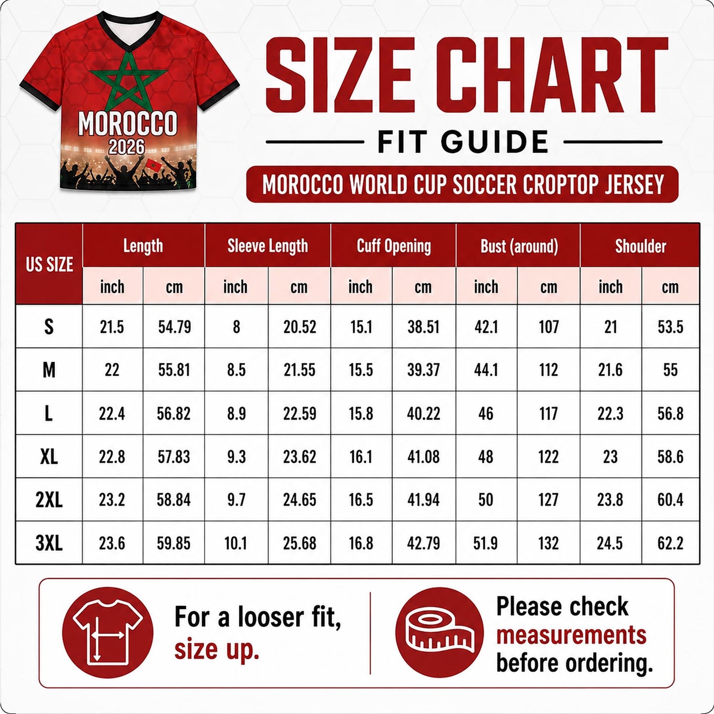 Custom Morocco Crop Top Soccer Jersey 2026, Personalized Name Number World Cup Shirt for Women, Game Day Fan Gift | PC54