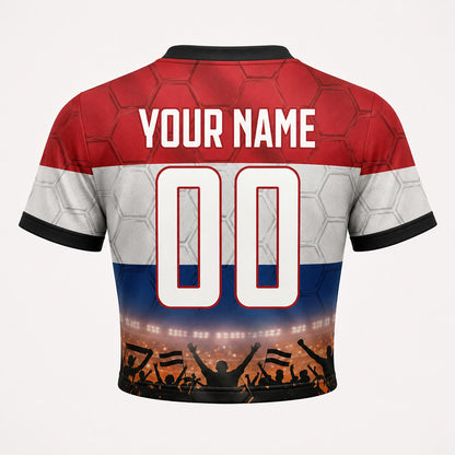Custom Netherlands Crop Top Soccer Jersey 2026, Personalized Name Number World Cup Shirt for Women, Game Day Fan Gift | IH70