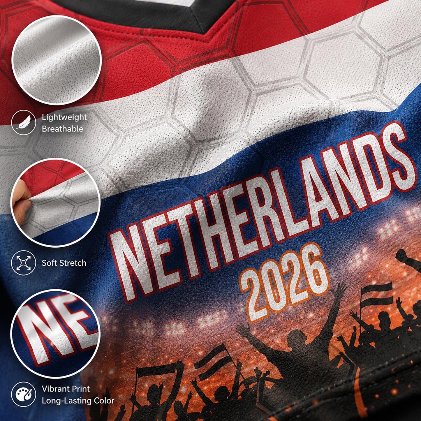 Custom Netherlands Crop Top Soccer Jersey 2026, Personalized Name Number World Cup Shirt for Women, Game Day Fan Gift | IH70