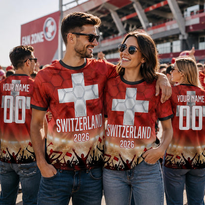 Custom Switzerland Soccer Jersey 2026 World Cup, Personalized Name Number Shirt, Unisex Fan Apparel Gift | MB37