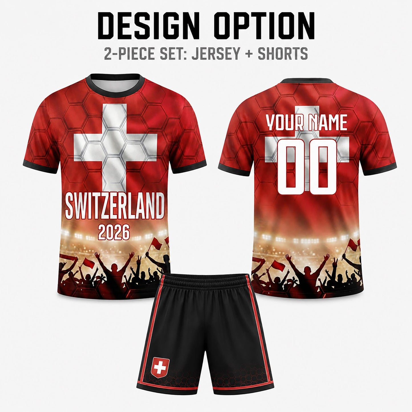 Custom Switzerland Soccer Jersey 2026 World Cup, Personalized Name Number Shirt, Unisex Fan Apparel Gift | MB37