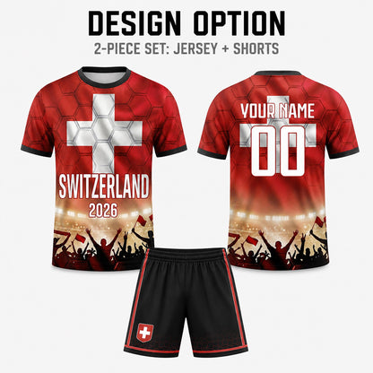 Custom Switzerland Soccer Jersey 2026 World Cup, Personalized Name Number Shirt, Unisex Fan Apparel Gift | MB37