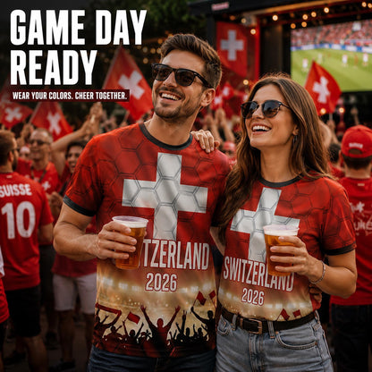 Custom Switzerland Soccer Jersey 2026 World Cup, Personalized Name Number Shirt, Unisex Fan Apparel Gift | MB37