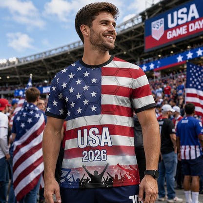 Custom USA Soccer Jersey 2026 World Cup, Personalized Name Number Shirt, Unisex Fan Apparel Gift | DB92