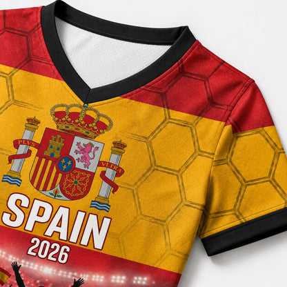 Custom Spain Crop Top Soccer Jersey 2026, Personalized Name Number World Cup Shirt for Women, Game Day Fan Gift | DV42