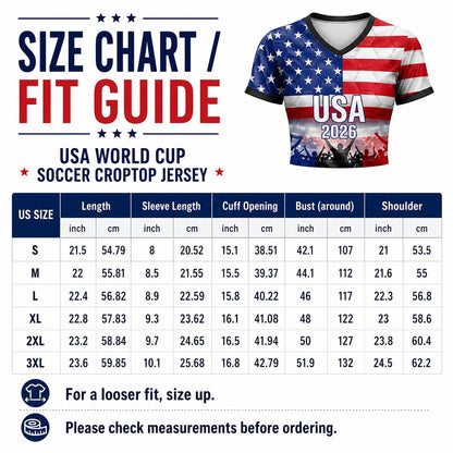Custom USA Crop Top Soccer Jersey 2026, Personalized Name Number World Cup Shirt for Women, Game Day Fan Gift | GQ28