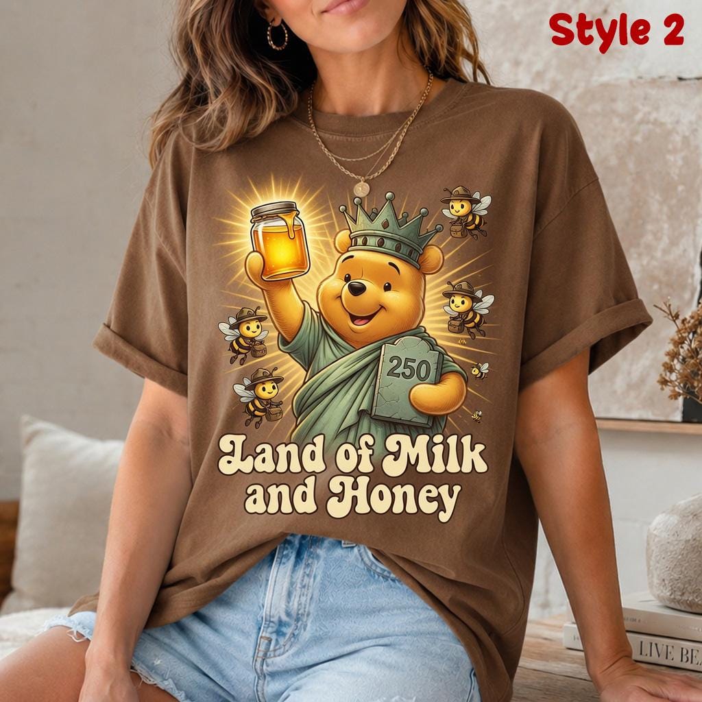 Comfort Colors Pooh Tigger Eeyore Shirt, Let Freedom Ring 250 Tee, Disney Patriotic Fourth Of July Gift Shirt | DB70