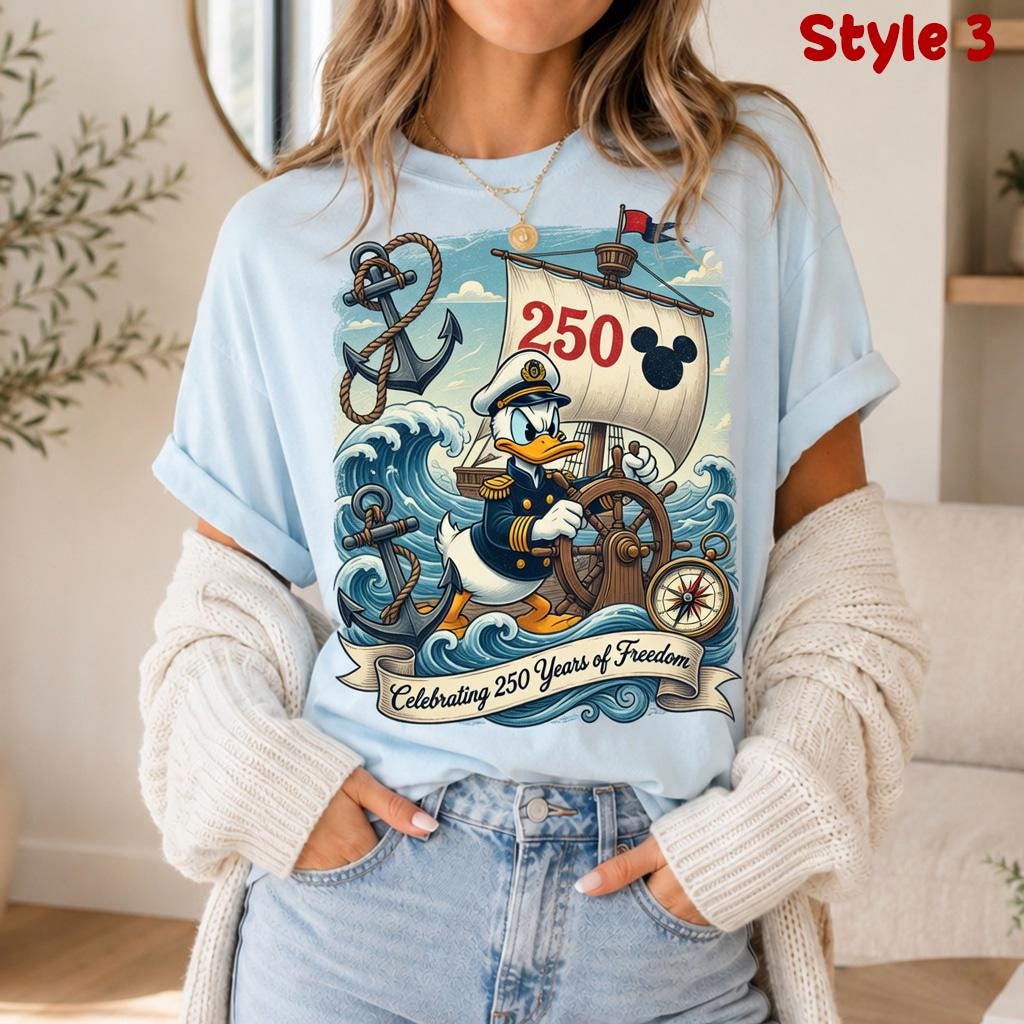 Comfort Colors 3 Style Mickey Minnie Donald Goofy Shirt, Happy 250th America Tee, Disney Patriotic Fourth Of July Gift | FO65