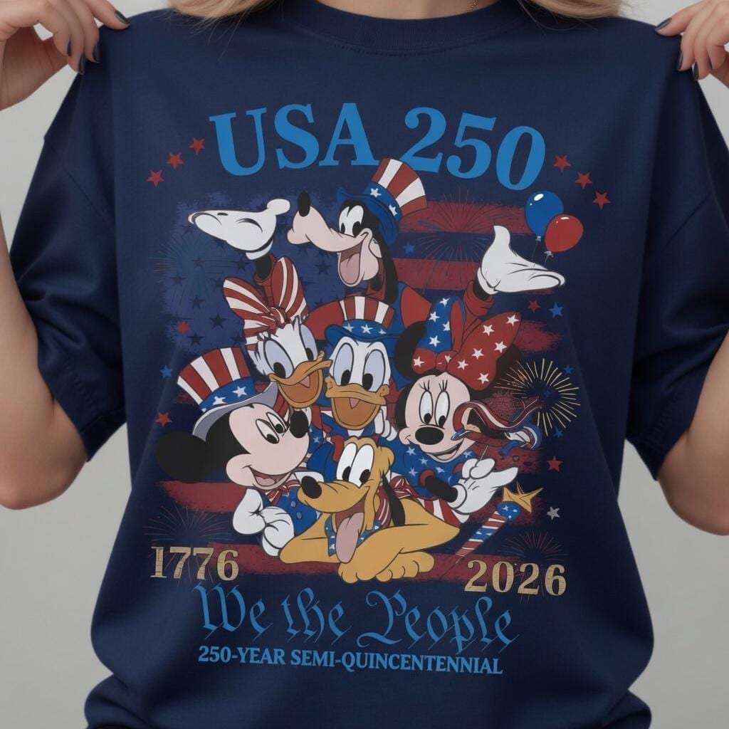 USA 250 Mickey Friends Shirt, Disney Comfort Colors Tee, We the People Patriotic 4th of July Shirt for Women Mom Gift | SB35