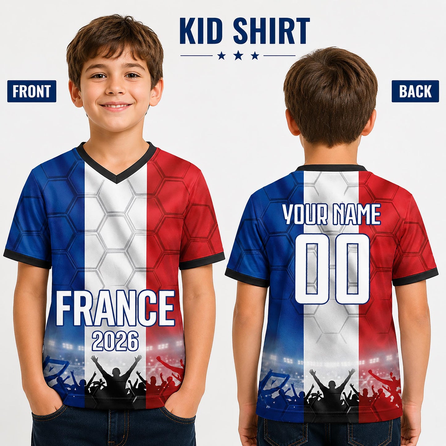 Custom France Soccer Jersey 2026 World Cup, Personalized Name Number Shirt for Men Women Kids, France Fan Apparel Gift | GM99