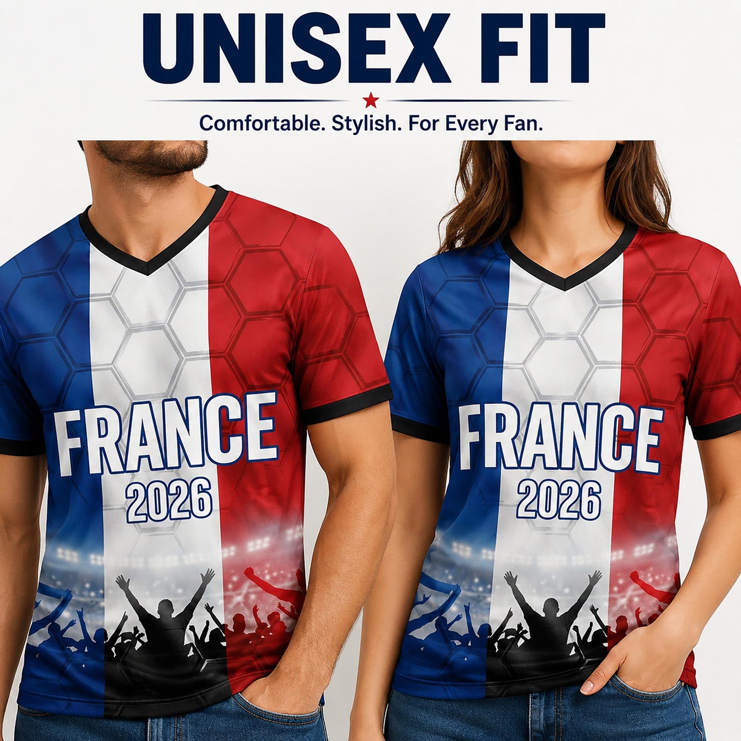 Custom France Soccer Jersey 2026 World Cup, Personalized Name Number Shirt for Men Women Kids, France Fan Apparel Gift | GM99
