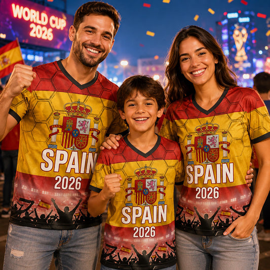Custom Spain Soccer Jersey 2026 World Cup, Personalized Name Number Shirt for Men Women Kids, Spain Fan Apparel Gift | OP68