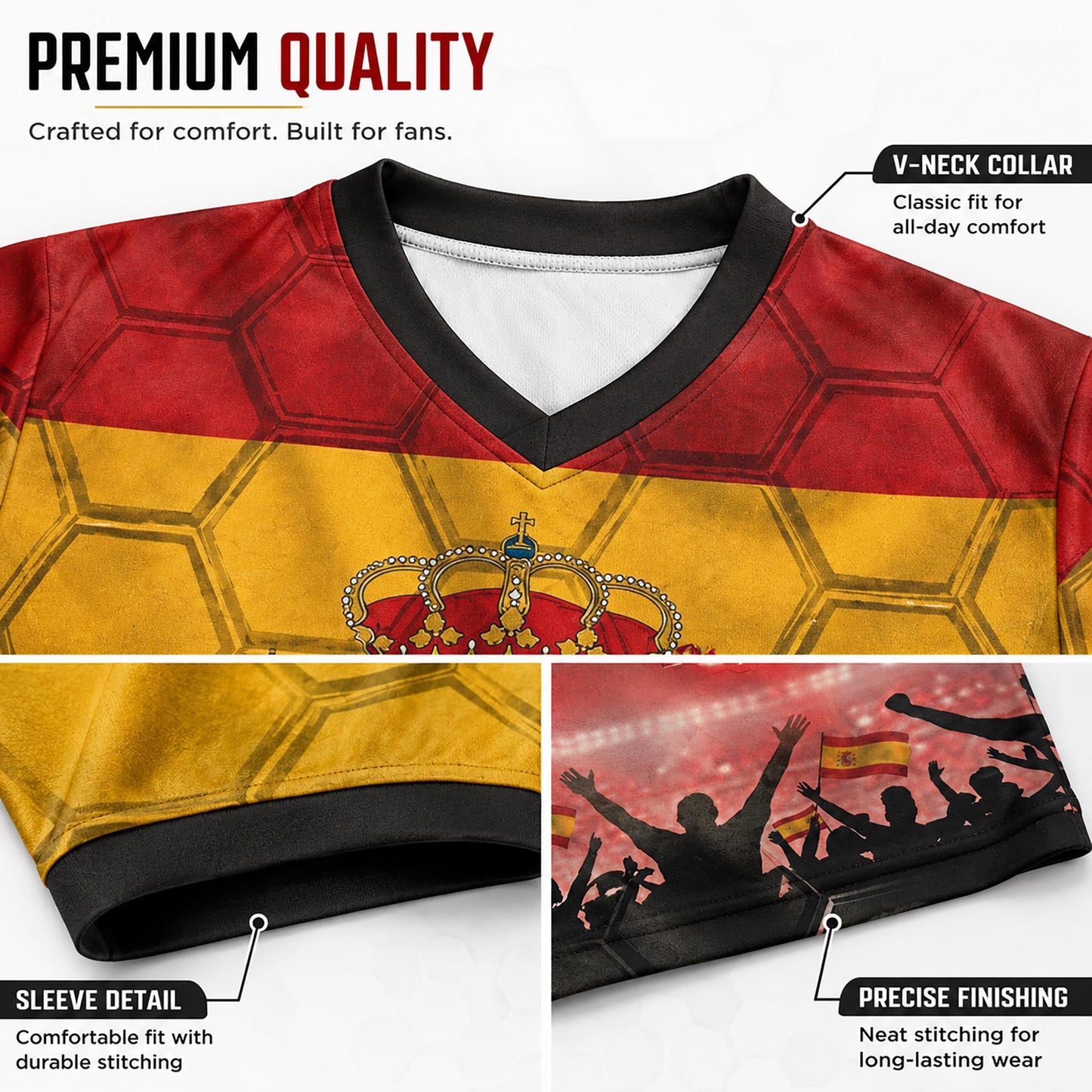 Custom Spain Soccer Jersey 2026 World Cup, Personalized Name Number Shirt for Men Women Kids, Spain Fan Apparel Gift | OP68