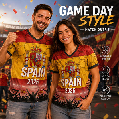 Custom Spain Soccer Jersey 2026 World Cup, Personalized Name Number Shirt for Men Women Kids, Spain Fan Apparel Gift | OP68