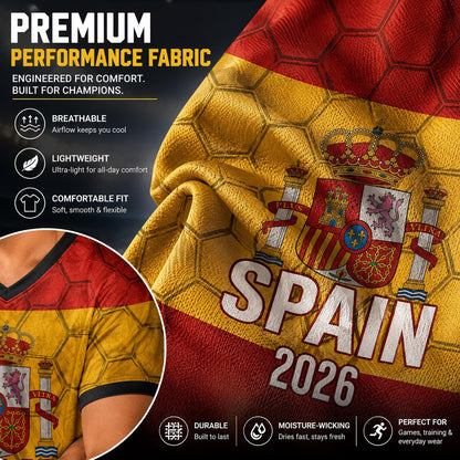 Custom Spain Soccer Jersey 2026 World Cup, Personalized Name Number Shirt for Men Women Kids, Spain Fan Apparel Gift | OP68