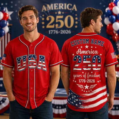 Custom Name America 250th Anniversary Jersey | 1776 2026 United States Semiquincentennial Shirt | Patriotic USA Fourth of July Jersey | UM78