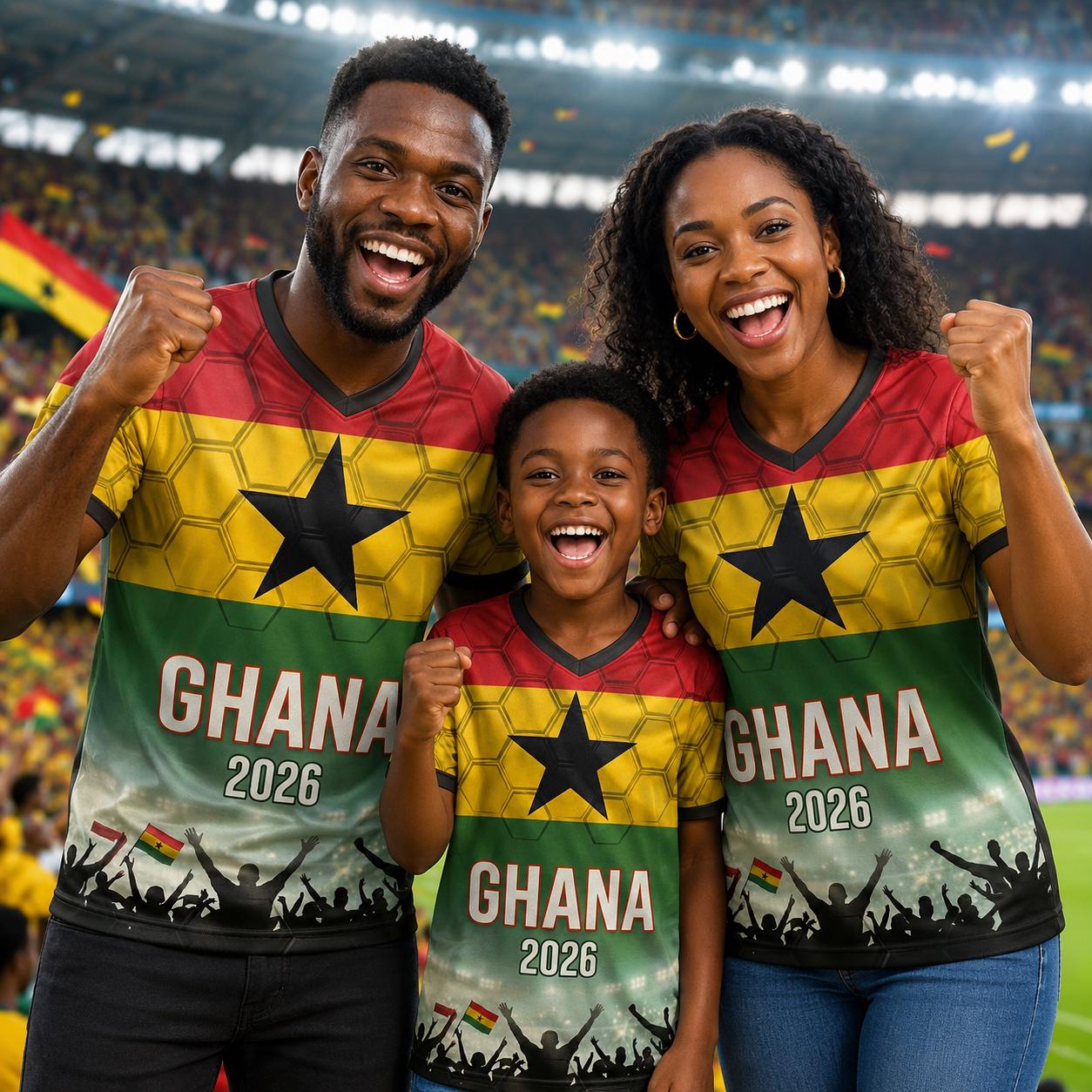 Custom Ghana Soccer Jersey 2026 World Cup, Personalized Name Number Shirt for Men Women Kids, Ghana Fan Apparel Gift | XH33