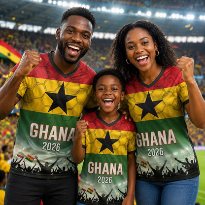 Custom Ghana Soccer Jersey 2026 World Cup, Personalized Name Number Shirt for Men Women Kids, Ghana Fan Apparel Gift | XH33