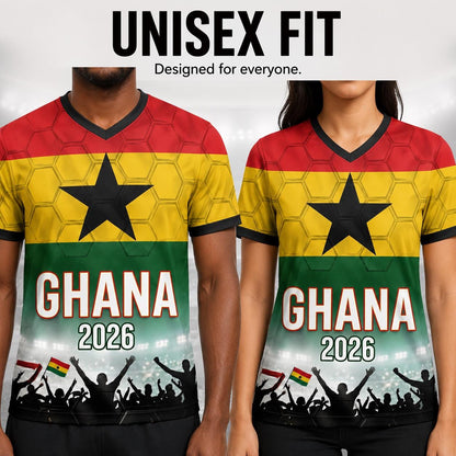 Custom Ghana Soccer Jersey 2026 World Cup, Personalized Name Number Shirt for Men Women Kids, Ghana Fan Apparel Gift | XH33