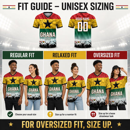Custom Ghana Soccer Jersey 2026 World Cup, Personalized Name Number Shirt for Men Women Kids, Ghana Fan Apparel Gift | XH33