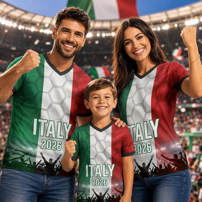Custom Italy Soccer Jersey 2026 World Cup, Personalized Name Number Shirt for Men Women Kids, Italy Fan Apparel Gift | SK86