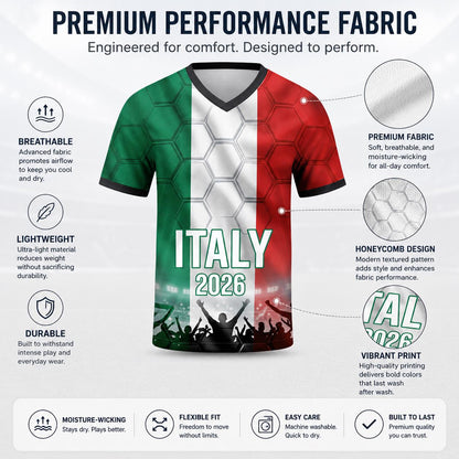 Custom Italy Soccer Jersey 2026 World Cup, Personalized Name Number Shirt for Men Women Kids, Italy Fan Apparel Gift | SK86