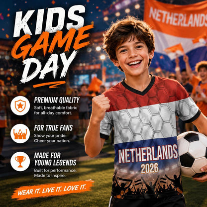 Custom Netherlands Soccer Jersey 2026 World Cup, Personalized Name Number Shirt for Men Women Kids, Netherlands Fan Apparel Gift | XN88