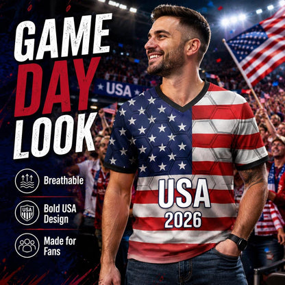 Custom USA Soccer Jersey 2026 World Cup, Personalized Name Number Shirt for Men Women Kids, USA Fan Apparel Gift | LR95