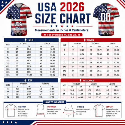 Custom USA Soccer Jersey 2026 World Cup, Personalized Name Number Shirt for Men Women Kids, USA Fan Apparel Gift | LR95