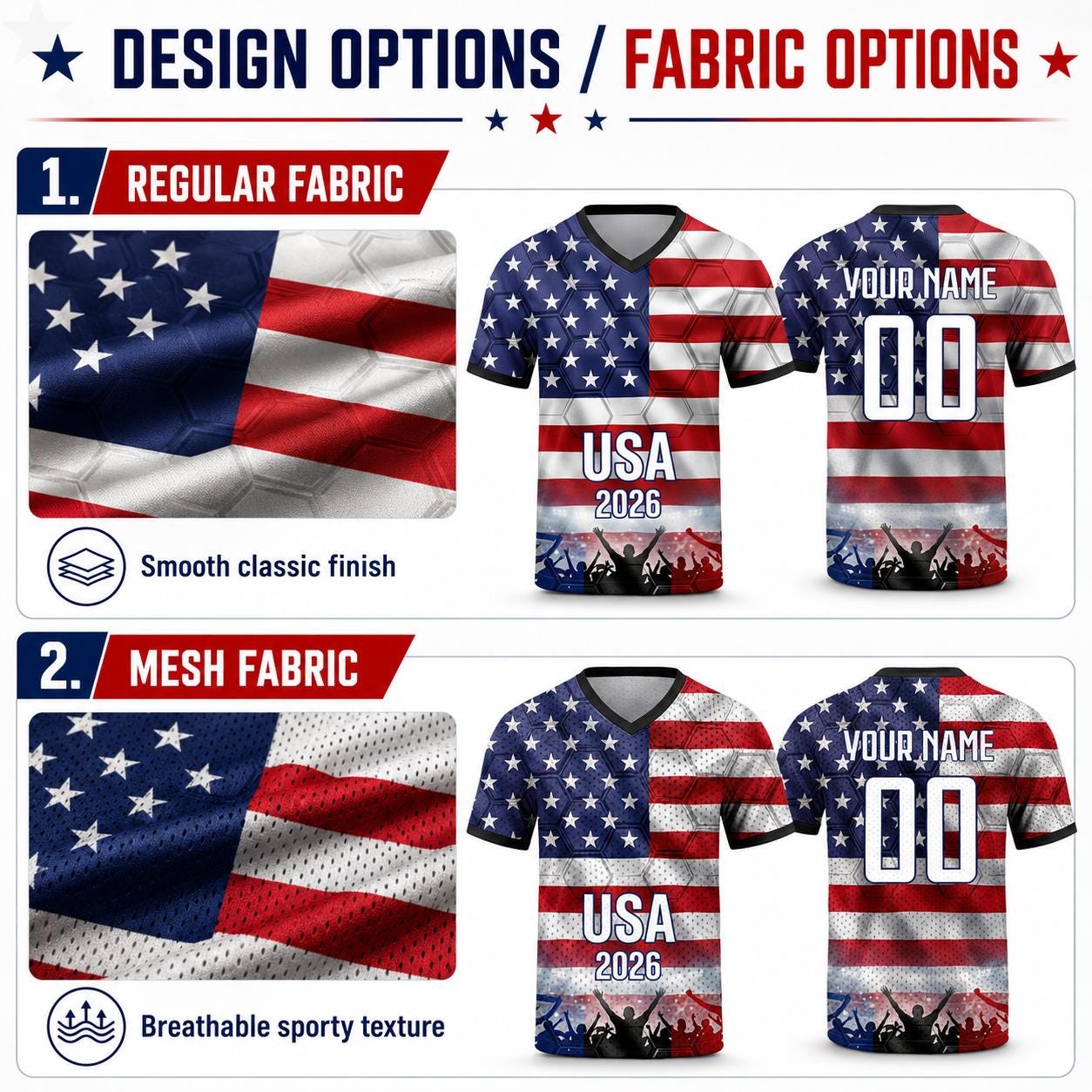 Custom USA Soccer Jersey 2026 World Cup, Personalized Name Number Shirt for Men Women Kids, USA Fan Apparel Gift | LR95