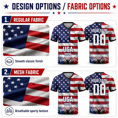 Custom USA Soccer Jersey 2026 World Cup, Personalized Name Number Shirt for Men Women Kids, USA Fan Apparel Gift | LR95