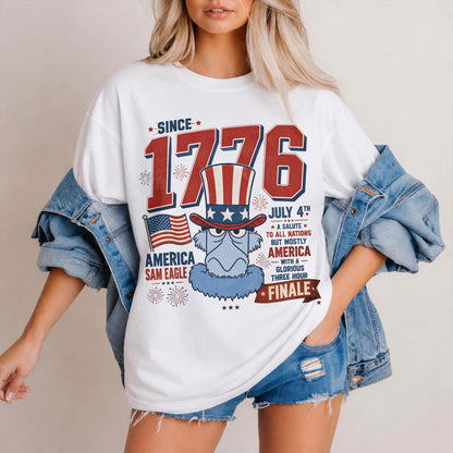 Comfort Colors Sam Eagle Shirt, Disney Muppets 1776 July 4th Tee, A Salute To All Nations America T-Shirt for Women Mom Gift Outfit | XQ33