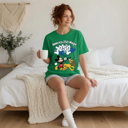 America 250 Magic Shirt, Disney Mickey Pluto Comfort Colors Tee, Patriotic 4th of July Shirt, Park Day Gift for Mom | EV25