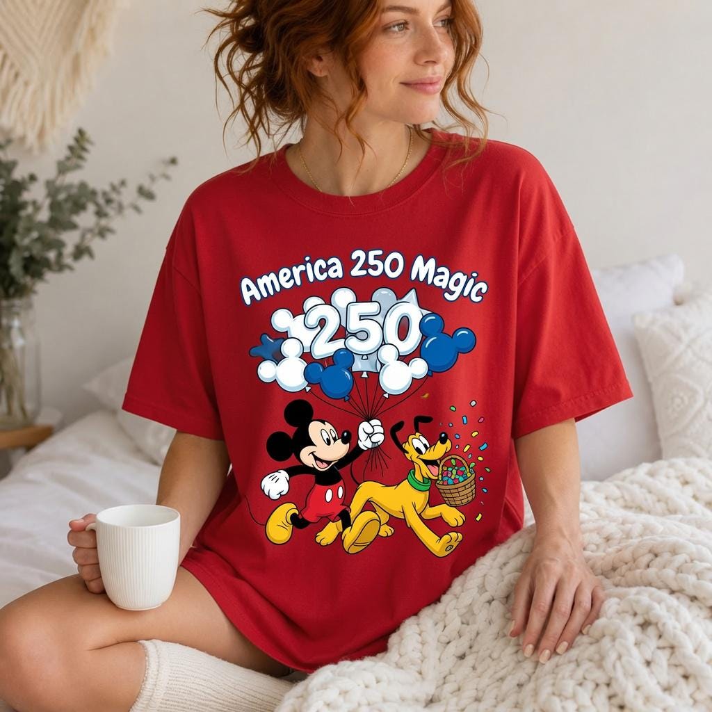 America 250 Magic Shirt, Disney Mickey Pluto Comfort Colors Tee, Patriotic 4th of July Shirt, Park Day Gift for Mom | EV25