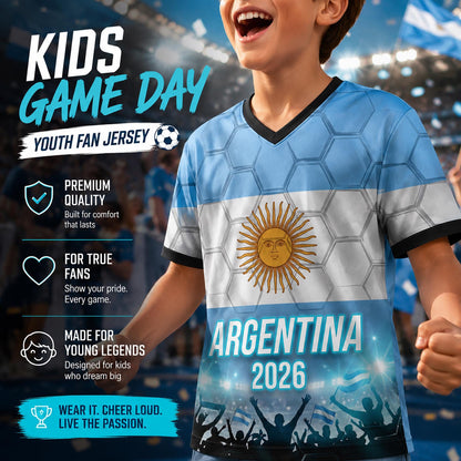 Custom Argentina Soccer Jersey 2026 World Cup, Personalized Name Number Shirt for Men Women Kids, Argentina Fan Apparel Gift | AR44