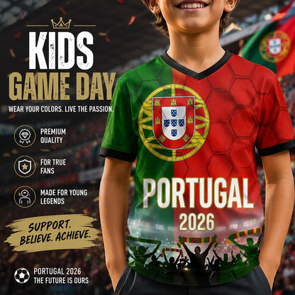 Custom Portugal Soccer Jersey 2026 World Cup, Personalized Name Number Shirt for Men Women Kids, Portugal Fan Apparel Gift | SS48
