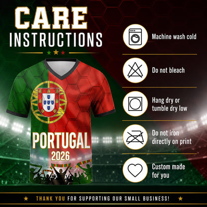 Custom Portugal Soccer Jersey 2026 World Cup, Personalized Name Number Shirt for Men Women Kids, Portugal Fan Apparel Gift | SS48