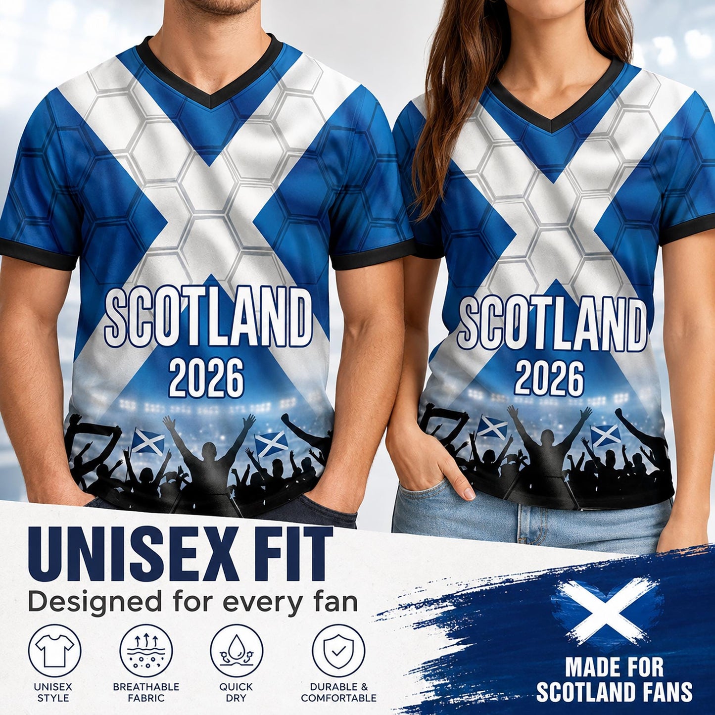 Custom Scotland Soccer Jersey 2026 World Cup, Personalized Name Number Shirt for Men Women Kids, Scotland Fan Apparel Gift | NP24