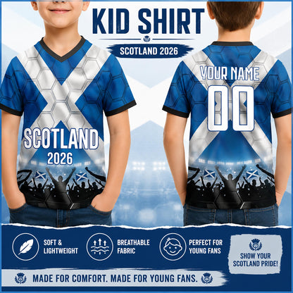 Custom Scotland Soccer Jersey 2026 World Cup, Personalized Name Number Shirt for Men Women Kids, Scotland Fan Apparel Gift | NP24