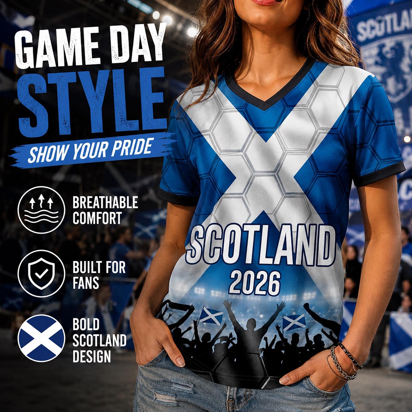 Custom Scotland Soccer Jersey 2026 World Cup, Personalized Name Number Shirt for Men Women Kids, Scotland Fan Apparel Gift | NP24