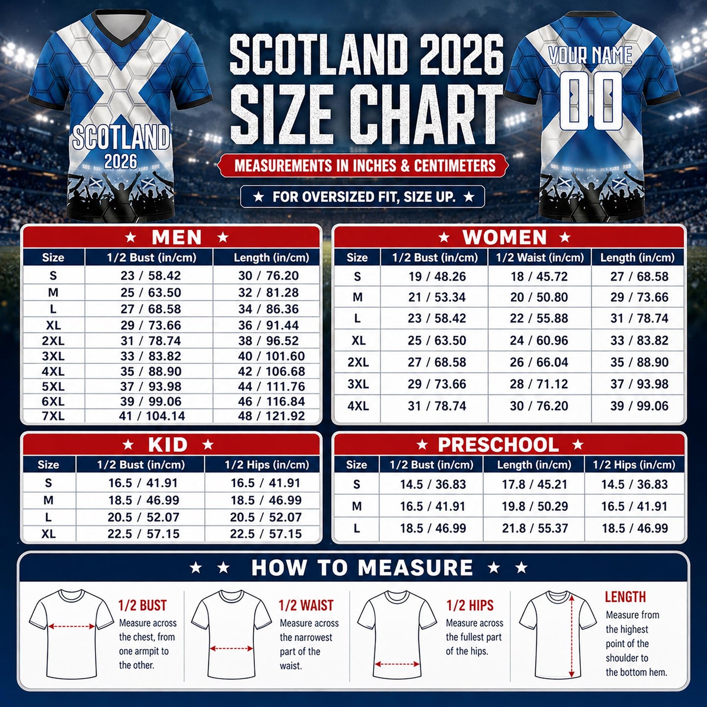Custom Scotland Soccer Jersey 2026 World Cup, Personalized Name Number Shirt for Men Women Kids, Scotland Fan Apparel Gift | NP24