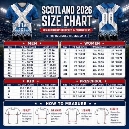 Custom Scotland Soccer Jersey 2026 World Cup, Personalized Name Number Shirt for Men Women Kids, Scotland Fan Apparel Gift | NP24