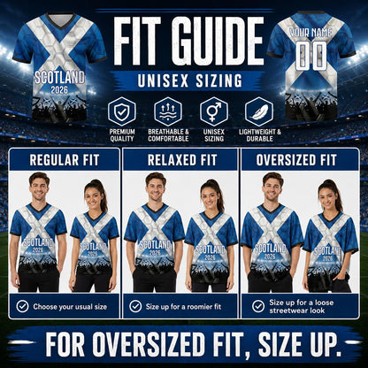 Custom Scotland Soccer Jersey 2026 World Cup, Personalized Name Number Shirt for Men Women Kids, Scotland Fan Apparel Gift | NP24