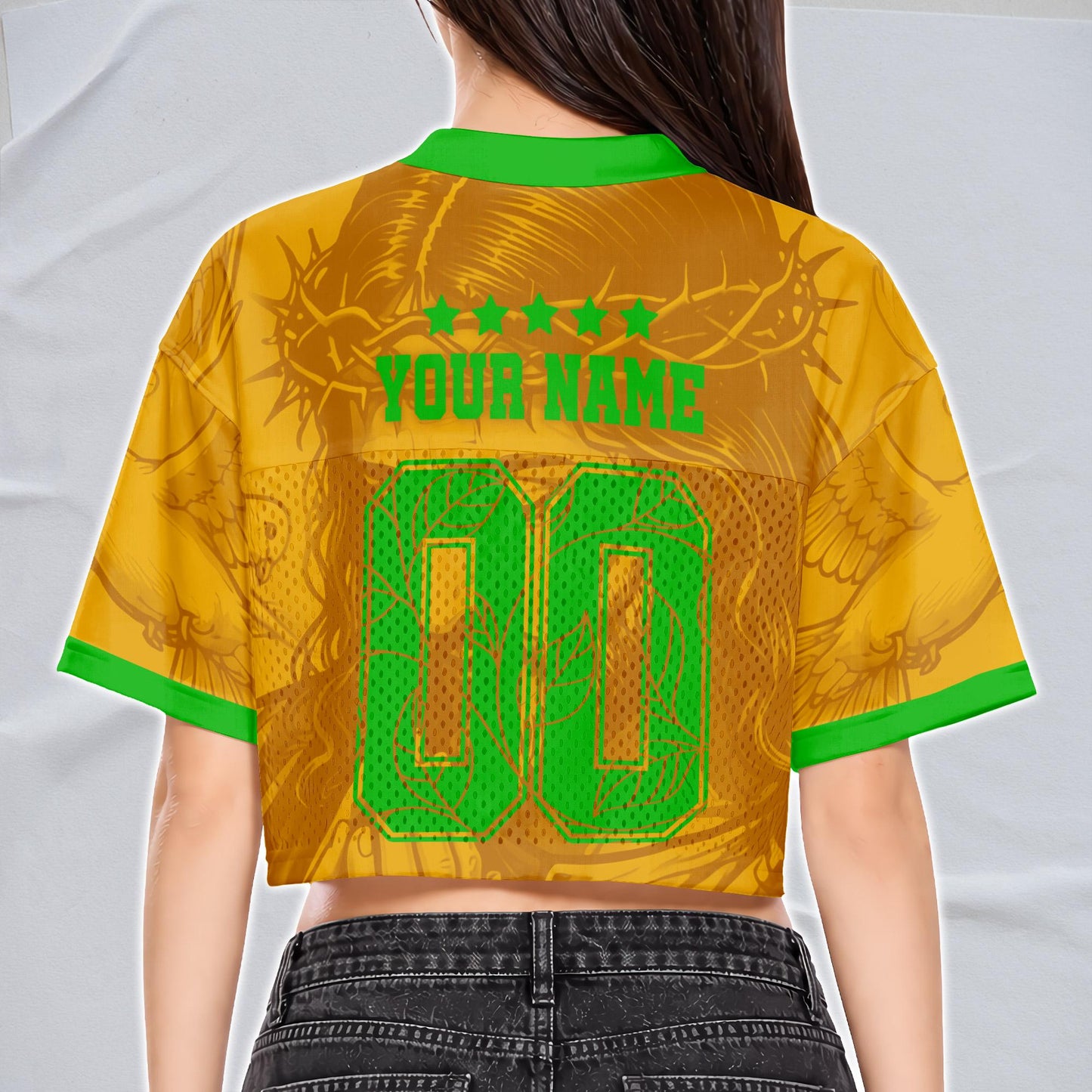 Custom Brazil Soccer Crop Top Jersey, Personalized Name Number Shirt, Football Fan Crop Tee, Bachelorette Party & Festival Outfit | MW83