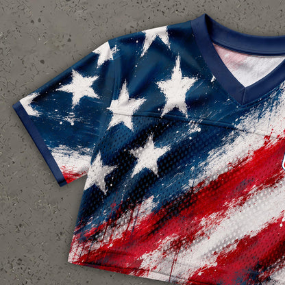Custom USA Soccer Crop Top Jersey, Personalized Name Number Shirt, Football Fan Crop Tee, Bachelorette Party & Festival Outfit | MM35