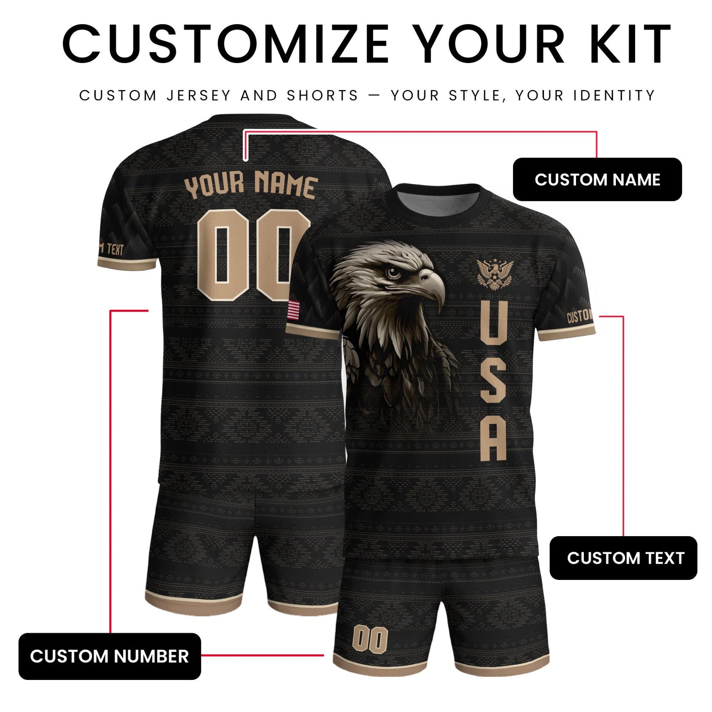 Personalized America Soccer Team Jersey For Men And Kid, Customized American Soccer Jersey, Custom USA Jersey, USA Soccer Jersey Team | RO43