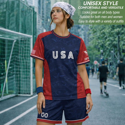 Custom USA Soccer Jersey For Men Women & Kids, Personalized American Soccer Jersey, Americana Game Day Outfit, USA Soccer Jersey Team | XV91