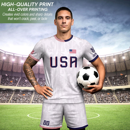 Custom USA Soccer Jersey For Men Women & Kids, Personalized American Soccer Jersey, Americana Game Day Outfit, USA Soccer Jersey Team | HB77