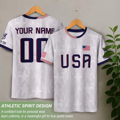 Custom USA Soccer Jersey For Men Women & Kids, Personalized American Soccer Jersey, Americana Game Day Outfit, USA Soccer Jersey Team | HB77