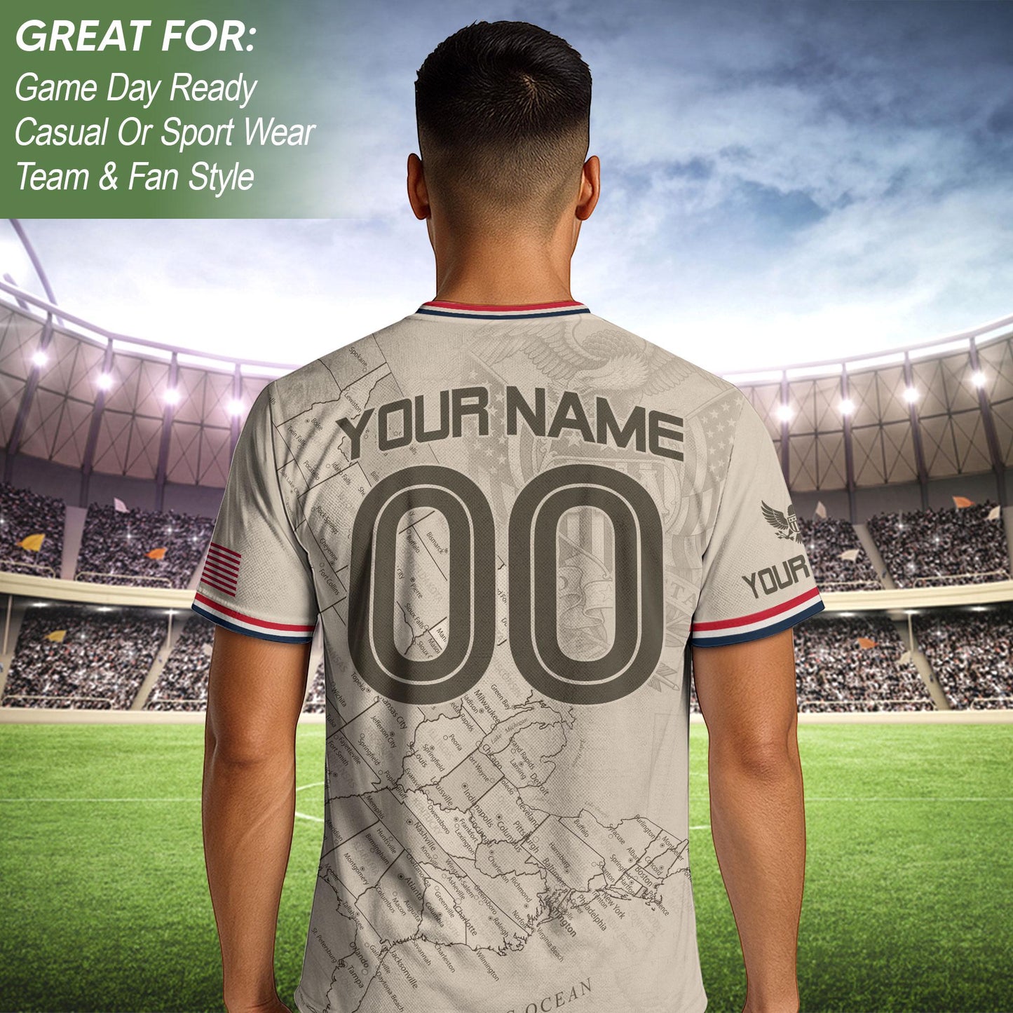 Custom USA Soccer Jersey For Men Women & Kids, Personalized American Soccer Jersey, Americana Game Day Outfit, USA Soccer Jersey Team | BM80